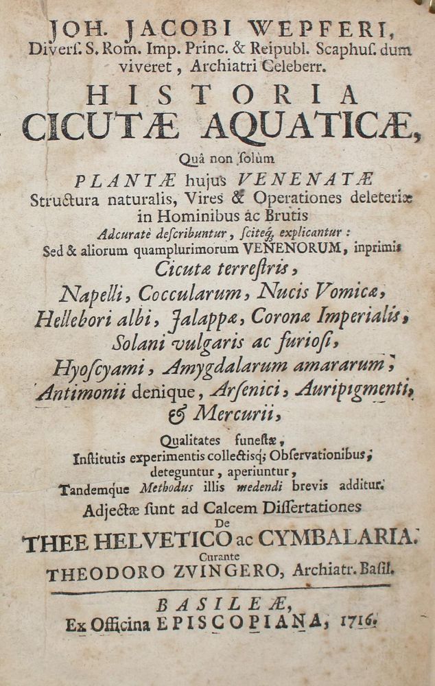 Große Abbildung Nr.1: 143-342 Wepfer,J.J.: (Alte Drucke, Handschriften und Theologie)
