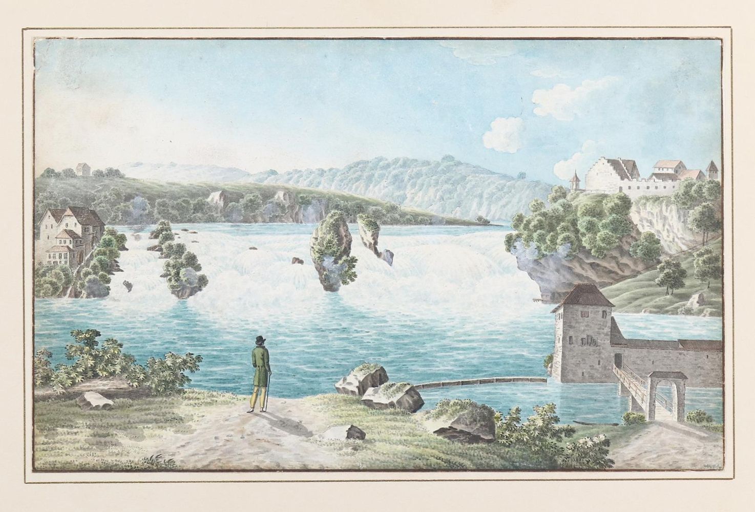 Große Abbildung Nr.1: 143-3459 Der Rheinfall bei Schaffhausen.: (Ausland, Schweiz, Schaffhausen)