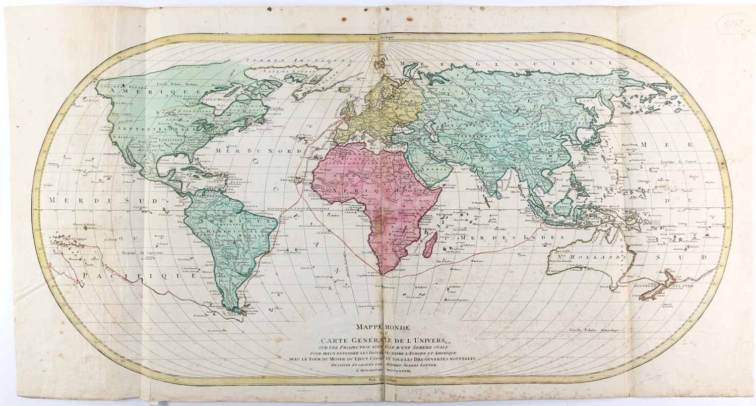 Große Abbildung Nr.1: 143-3494 Weltkarte.: (Ausland, Weltkarten)