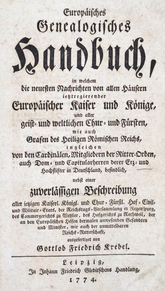 Große Abbildung Nr.1: 143-352 Krebel,G.F.: (Genealogie und Heraldik)