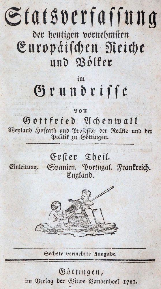 Große Abbildung Nr.1: 143-356 Achenwall,G.: (Politik und Staatswissenschaften)