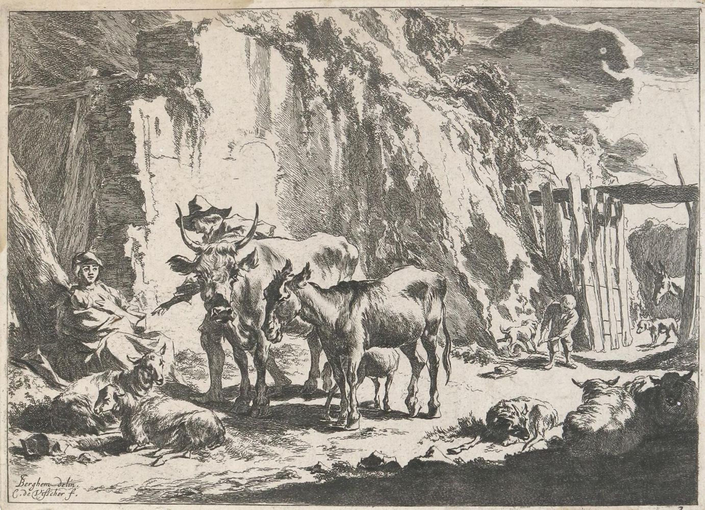 Große Abbildung Nr.1: 143-3589 Berghem, Nicolaes: (Künstlergraphik)