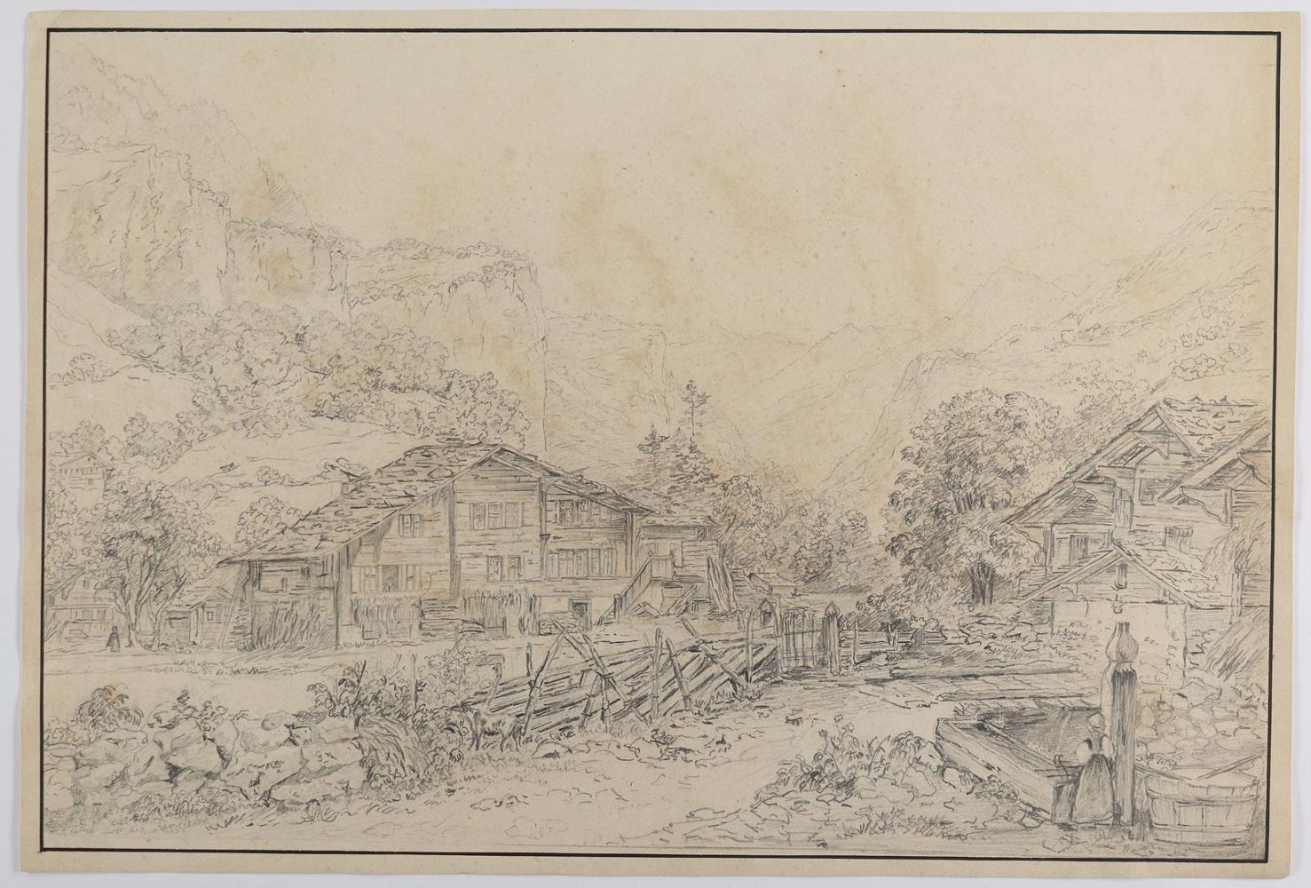 Große Abbildung Nr.1: 143-3590 Berglandschaft.: (Künstlergraphik)