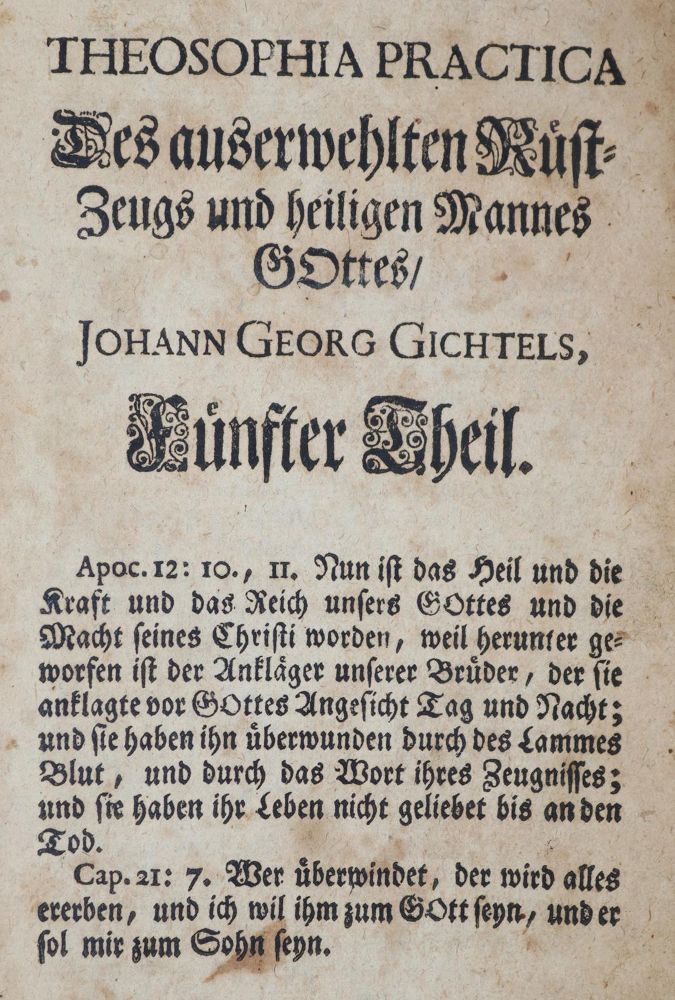 Große Abbildung Nr.1: 143-377 Gichtel,J.G.: (Grenzwissenschaften und Okkultismus)
