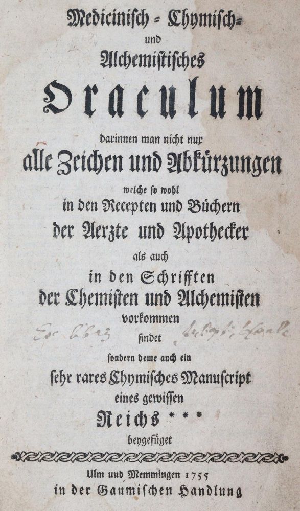 Große Abbildung Nr.4: 143-379 Medicinisch-Chymisch: (Grenzwissenschaften und Okkultismus)