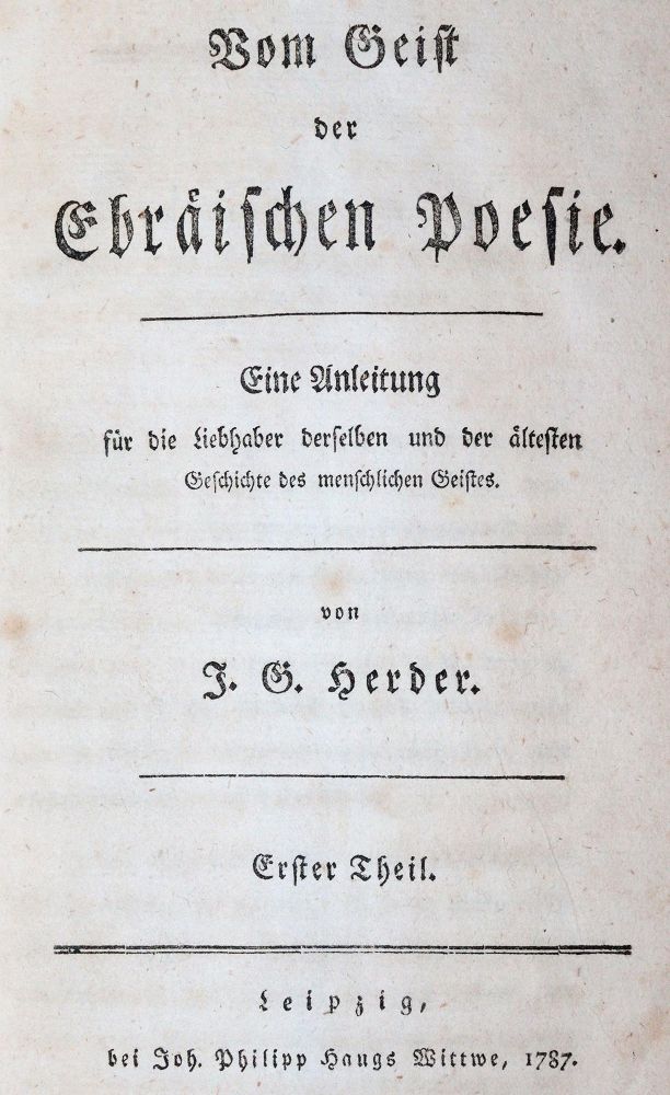 Große Abbildung Nr.1: 143-387 Herder,J.G.: (Judaica)