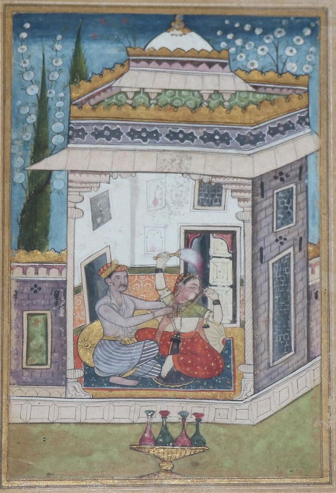 Große Abbildung Nr.3: 143-3935 Miniaturmalerei.: (Künstlergraphik, Indien)