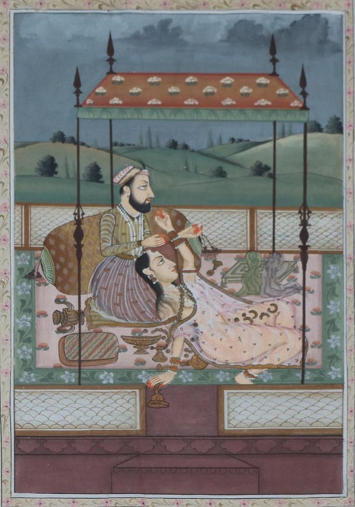 Große Abbildung Nr.4: 143-3935 Miniaturmalerei.: (Künstlergraphik, Indien)