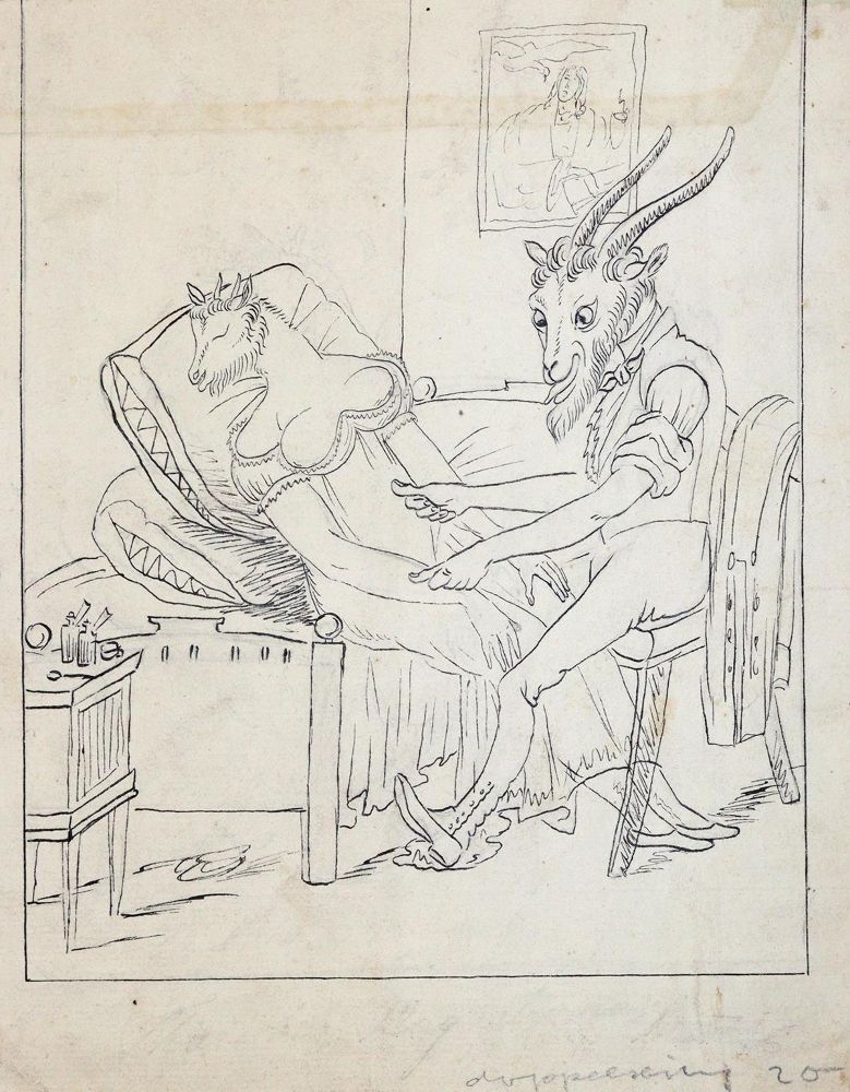Große Abbildung Nr.3: 143-3977 Erquickungen: (Künstlergraphik, Karikatur)