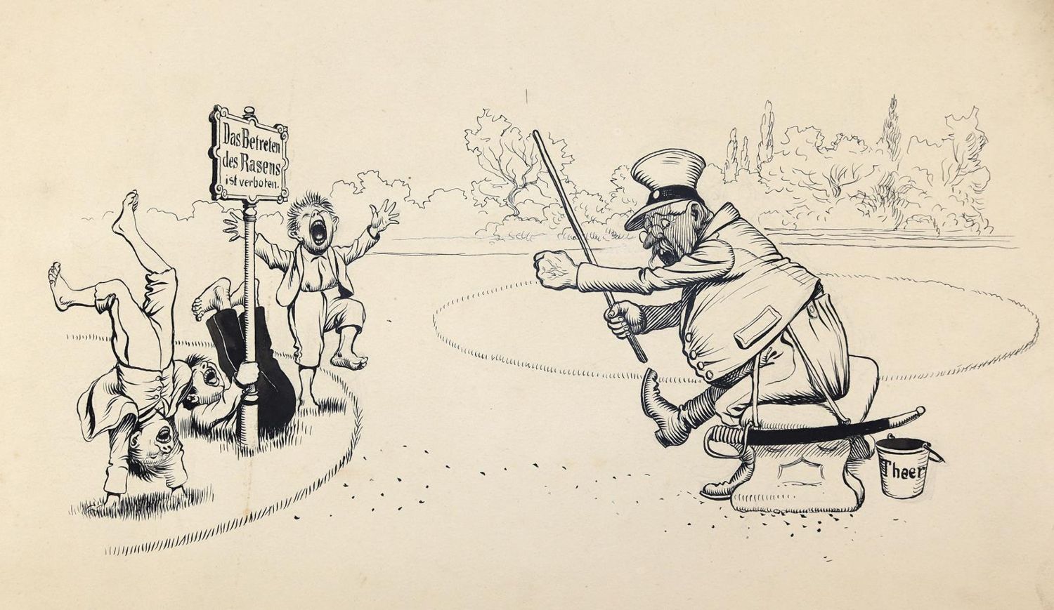 Große Abbildung Nr.2: 143-3978 Federzeichnungen.: (Künstlergraphik, Karikatur)