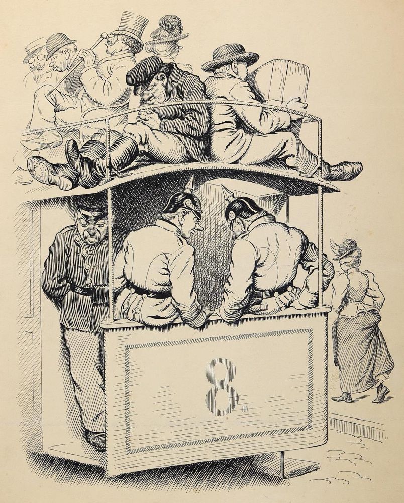 Große Abbildung Nr.3: 143-3978 Federzeichnungen.: (Künstlergraphik, Karikatur)