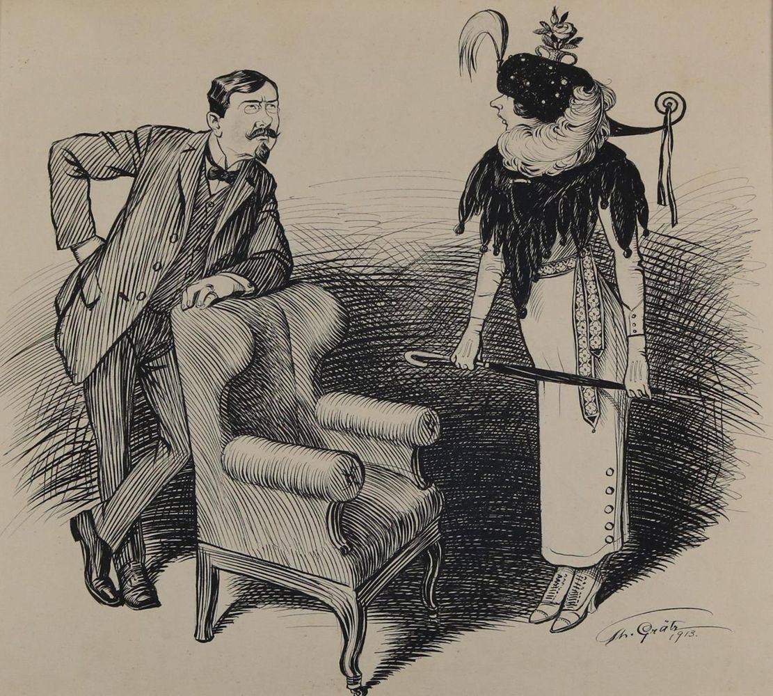 Große Abbildung Nr.6: 143-3988 Grätz, Theodor: (Künstlergraphik, Karikatur)