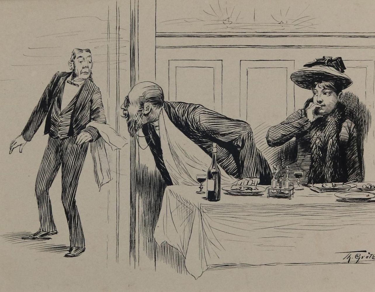 Große Abbildung Nr.8: 143-3988 Grätz, Theodor: (Künstlergraphik, Karikatur)