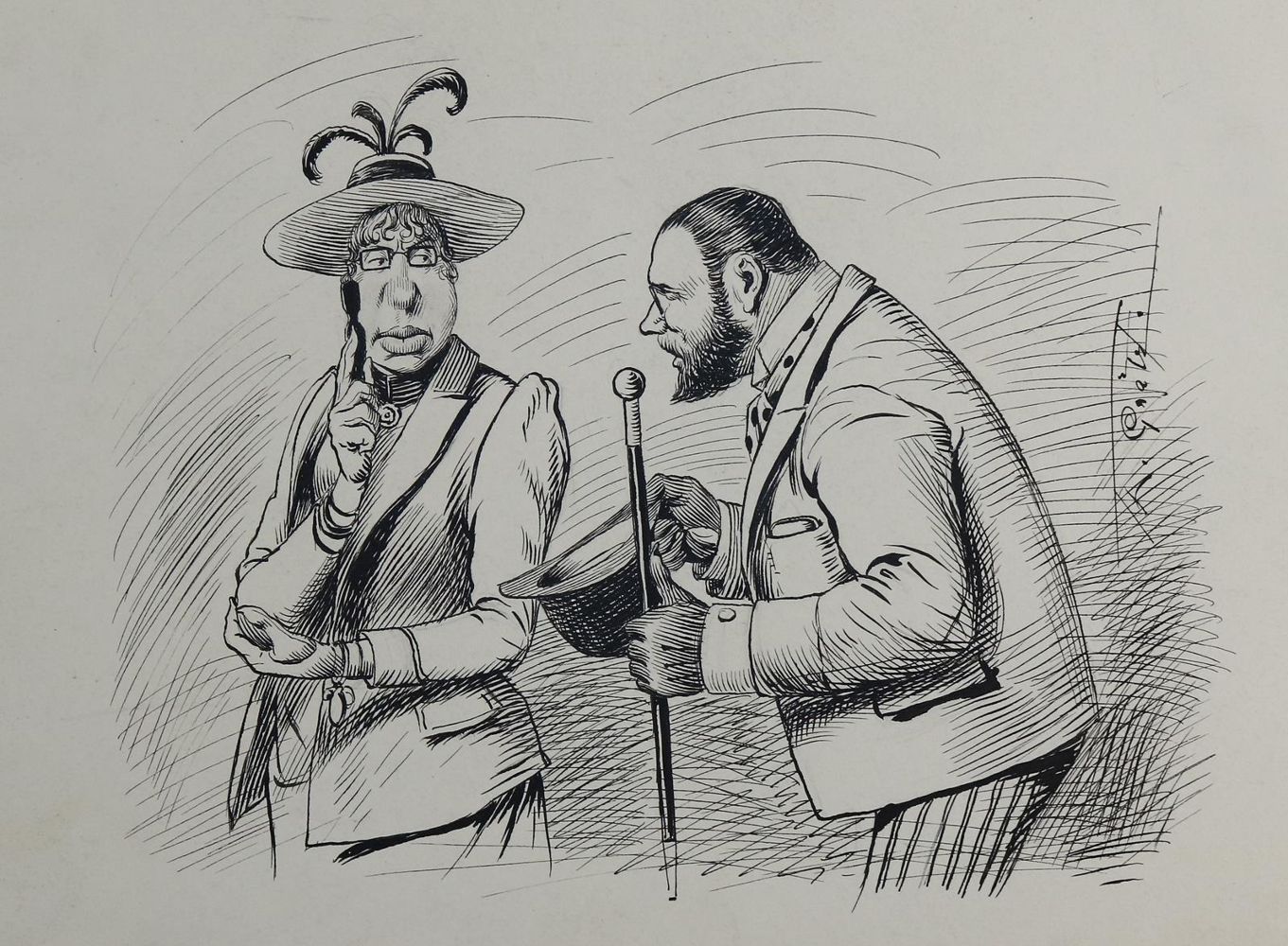Große Abbildung Nr.2: 143-3992 Grätz, Theodor: (Künstlergraphik, Karikatur)