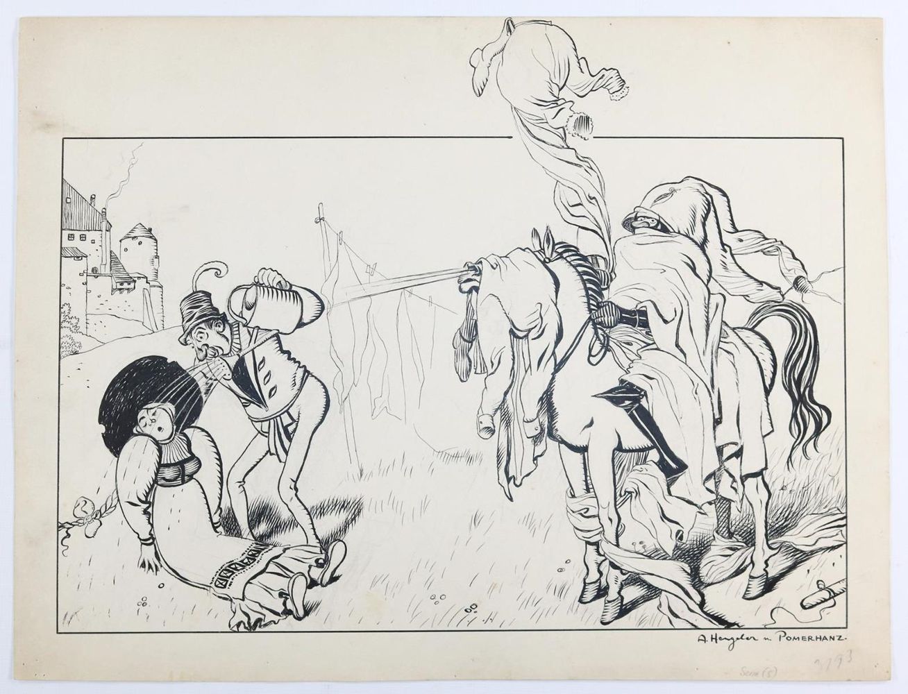 Große Abbildung Nr.5: 143-3995 Hengeler, Adolf: (Künstlergraphik, Karikatur)