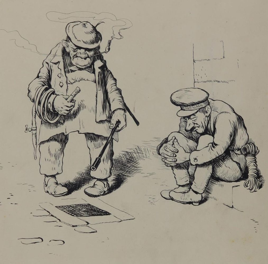 Große Abbildung Nr.5: 143-3997 Hengeler, Adolf: (Künstlergraphik, Karikatur)