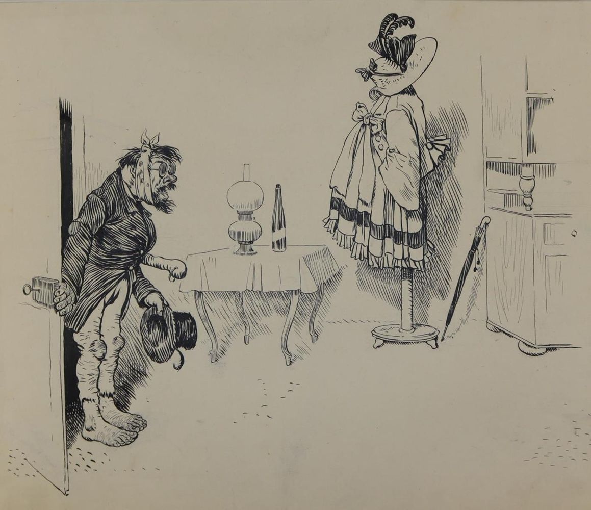 Große Abbildung Nr.7: 143-3997 Hengeler, Adolf: (Künstlergraphik, Karikatur)