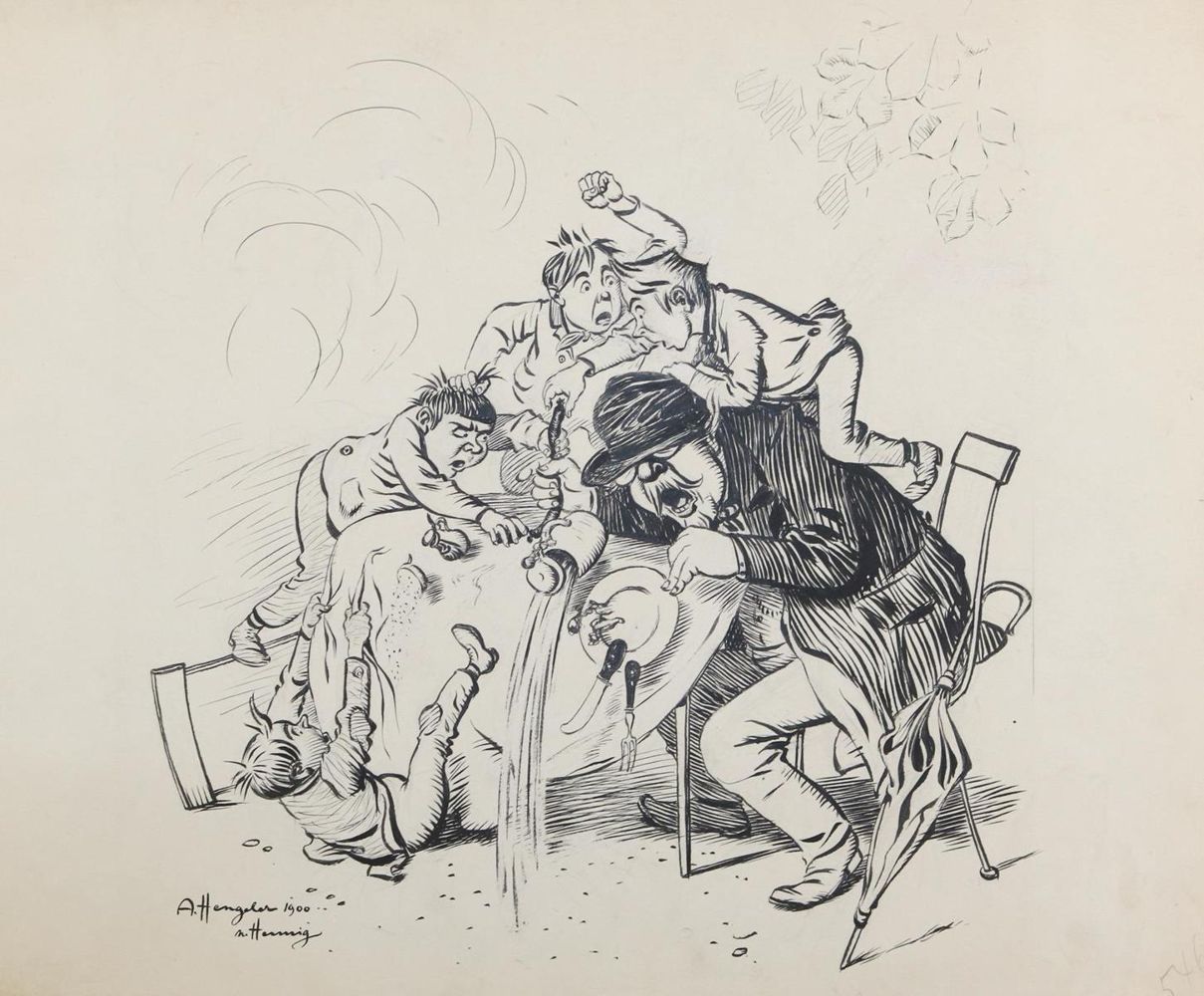 Große Abbildung Nr.1: 143-3998 Hengeler, Adolf: (Künstlergraphik, Karikatur)