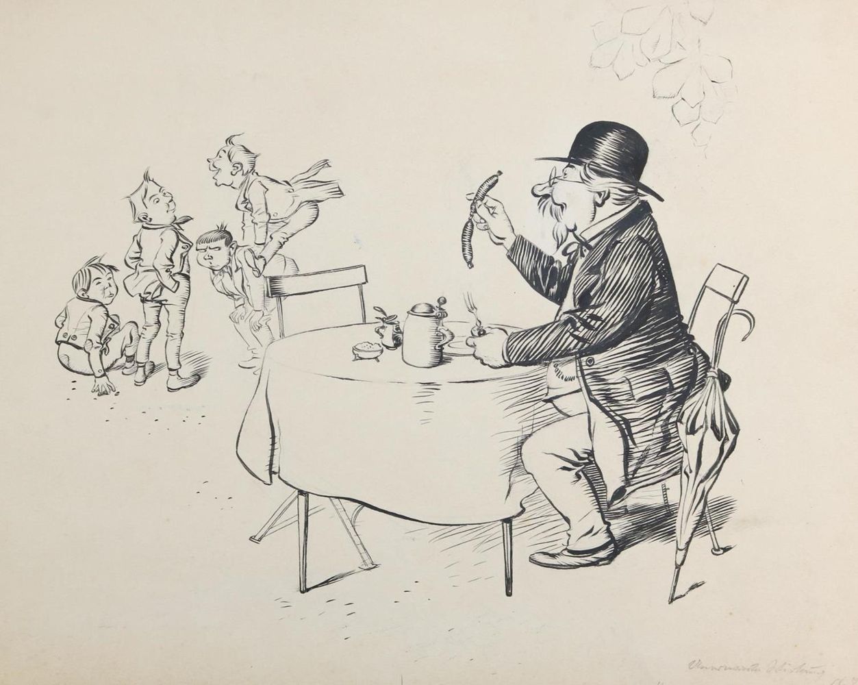 Große Abbildung Nr.2: 143-3998 Hengeler, Adolf: (Künstlergraphik, Karikatur)
