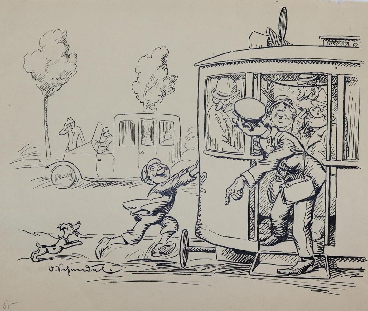 Große Abbildung Nr.7: 143-4002 Karikaturen.: (Künstlergraphik, Karikatur)