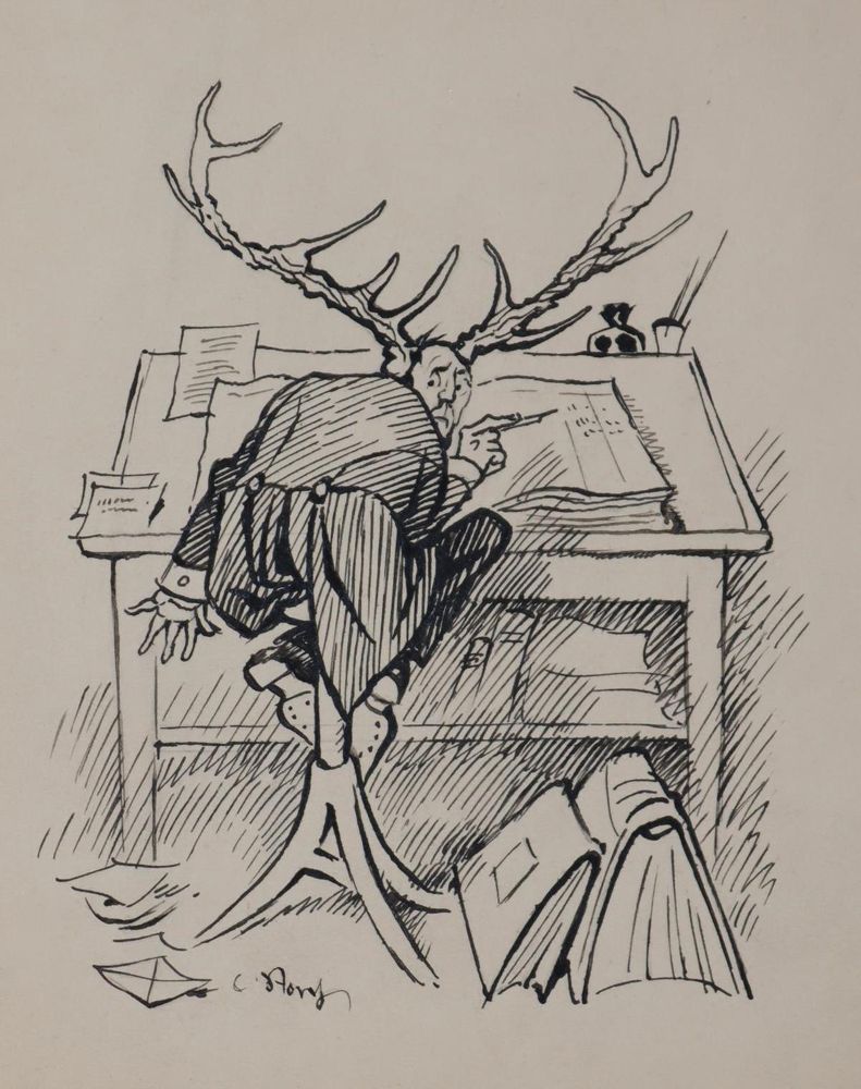 Große Abbildung Nr.2: 143-4003 Karikaturen.: (Künstlergraphik, Karikatur)