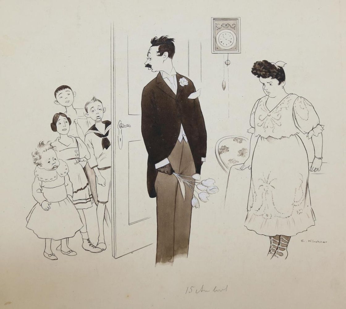 Große Abbildung Nr.6: 143-4004 Kirchner, Eugen: (Künstlergraphik, Karikatur)