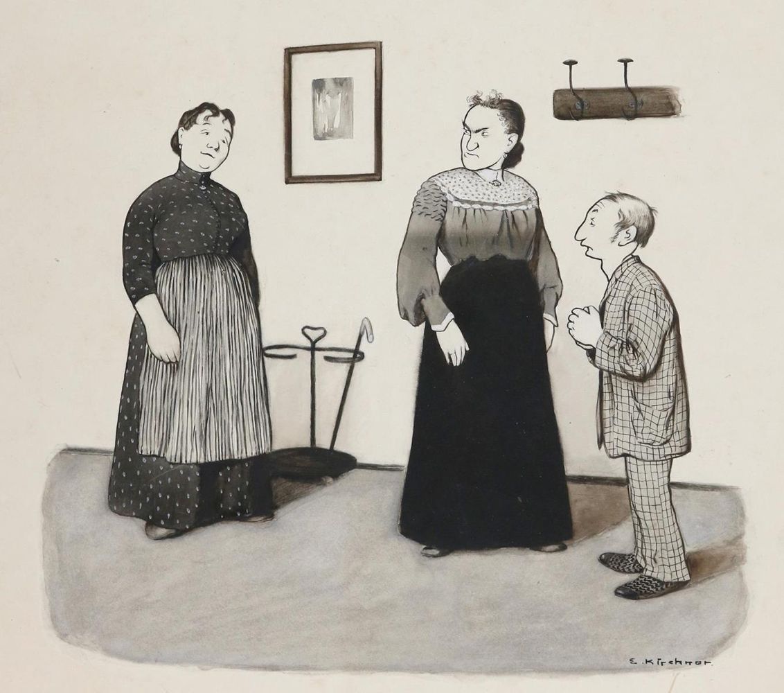 Große Abbildung Nr.1: 143-4005 Kirchner, Eugen: (Künstlergraphik, Karikatur)