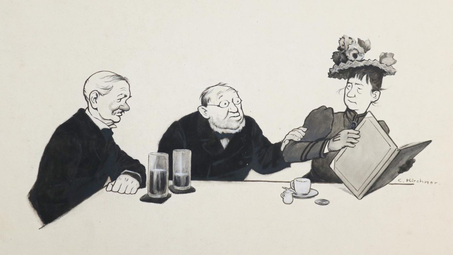 Große Abbildung Nr.1: 143-4009 Kirchner, Eugen: (Künstlergraphik, Karikatur)