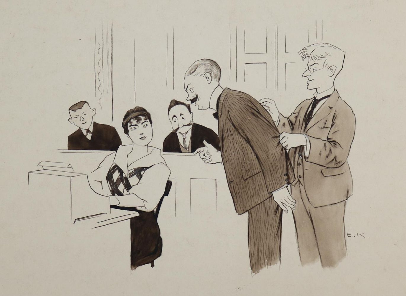 Große Abbildung Nr.2: 143-4009 Kirchner, Eugen: (Künstlergraphik, Karikatur)