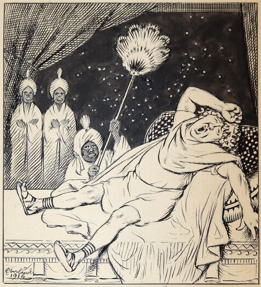 Große Abbildung Nr.1: 143-4013 Oberländer, Adolf: (Künstlergraphik, Karikatur)
