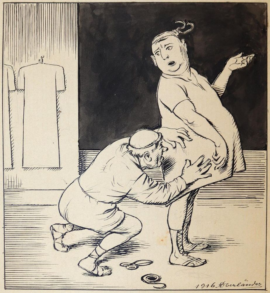 Große Abbildung Nr.2: 143-4013 Oberländer, Adolf: (Künstlergraphik, Karikatur)