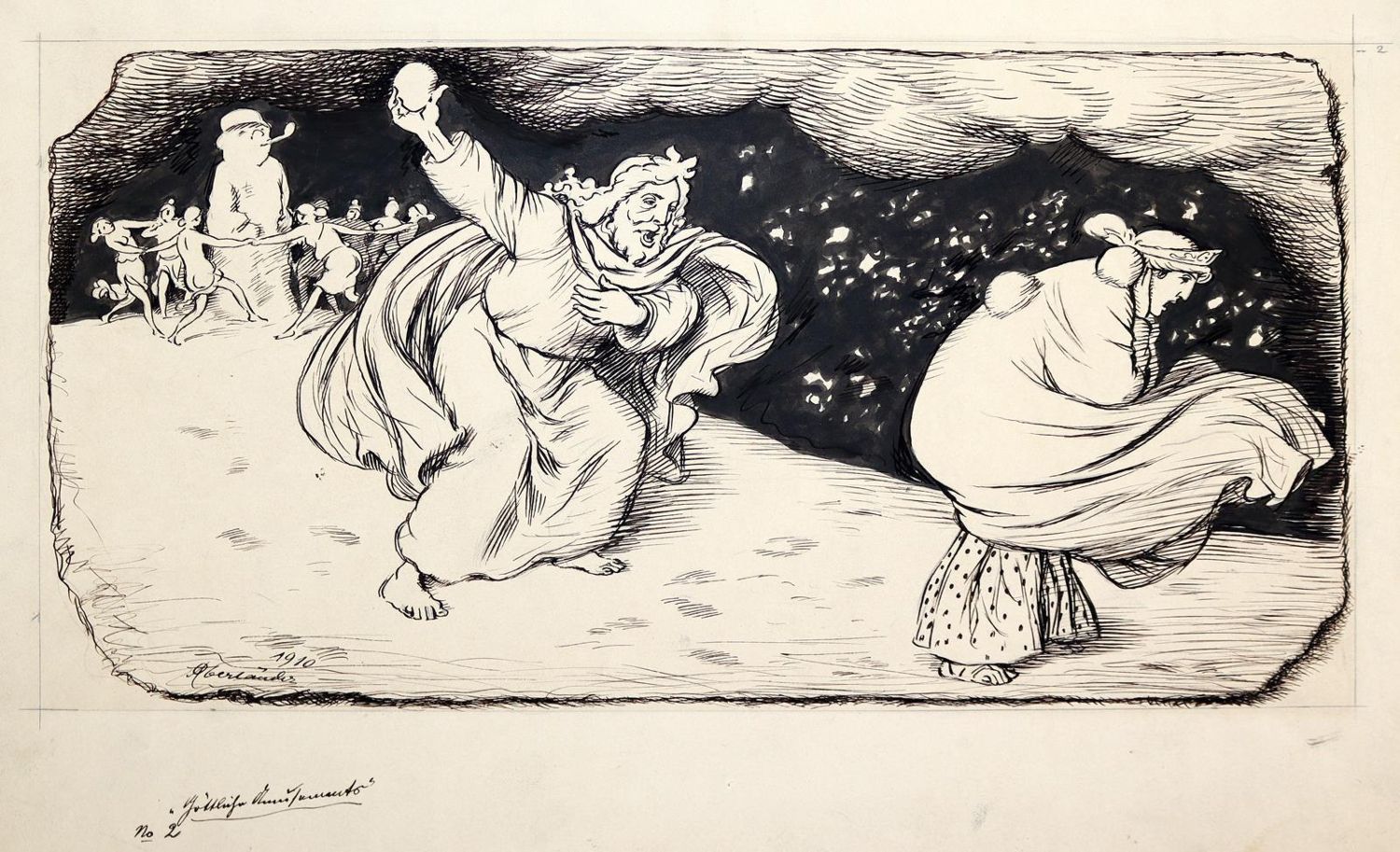 Große Abbildung Nr.1: 143-4015 Oberländer, Adolf: (Künstlergraphik, Karikatur)