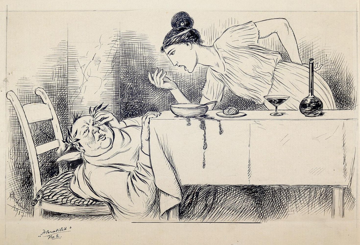 Große Abbildung Nr.5: 143-4015 Oberländer, Adolf: (Künstlergraphik, Karikatur)