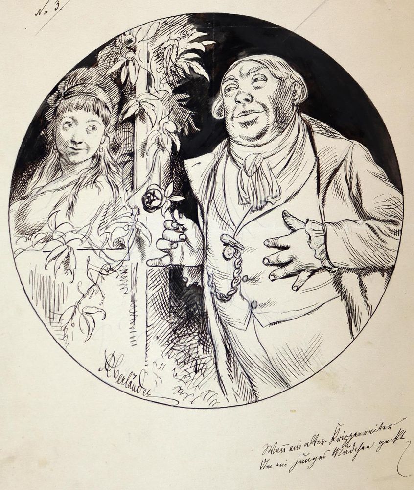 Große Abbildung Nr.3: 143-4016 Oberländer, Adolf: (Künstlergraphik, Karikatur)