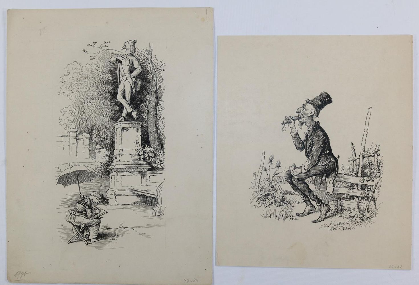 Große Abbildung Nr.5: 143-4017 Oberländer, Adolf: (Künstlergraphik, Karikatur)