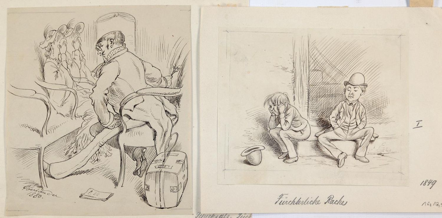 Große Abbildung Nr.2: 143-4018 Oberländer, Adolf: (Künstlergraphik, Karikatur)
