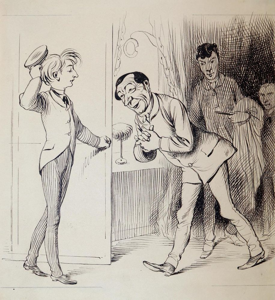 Große Abbildung Nr.2: 143-4019 Oberländer, Adolf: (Künstlergraphik, Karikatur)