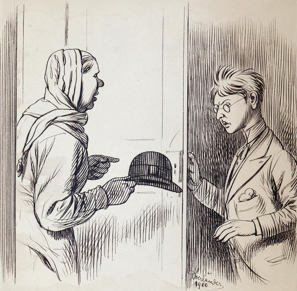 Große Abbildung Nr.4: 143-4019 Oberländer, Adolf: (Künstlergraphik, Karikatur)