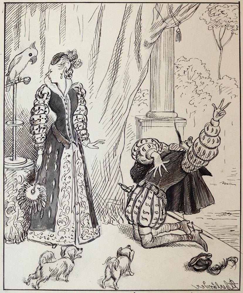 Große Abbildung Nr.1: 143-4020 Oberländer, Adolf: (Künstlergraphik, Karikatur)