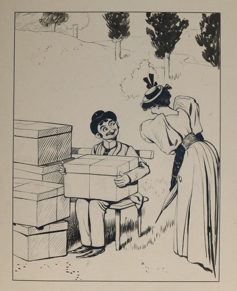 Große Abbildung Nr.5: 143-4021 Oberländer, Adolf: (Künstlergraphik, Karikatur)