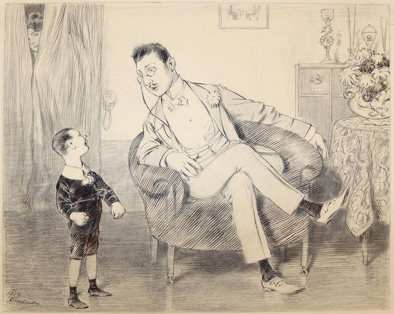 Große Abbildung Nr.1: 143-4023 Oberländer, Adolf: (Künstlergraphik, Karikatur)
