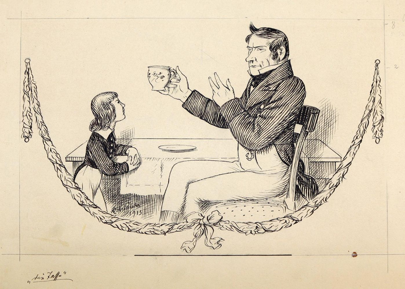 Große Abbildung Nr.2: 143-4023 Oberländer, Adolf: (Künstlergraphik, Karikatur)