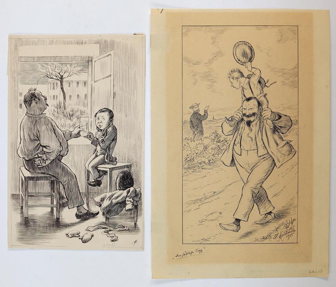 Große Abbildung Nr.3: 143-4023 Oberländer, Adolf: (Künstlergraphik, Karikatur)