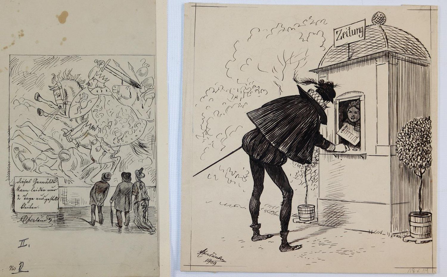 Große Abbildung Nr.3: 143-4024 Oberländer, Adolf: (Künstlergraphik, Karikatur)