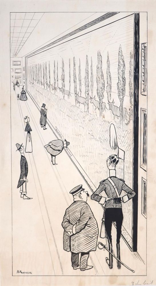 Große Abbildung Nr.4: 143-4030 Roeseler, August: (Künstlergraphik, Karikatur)