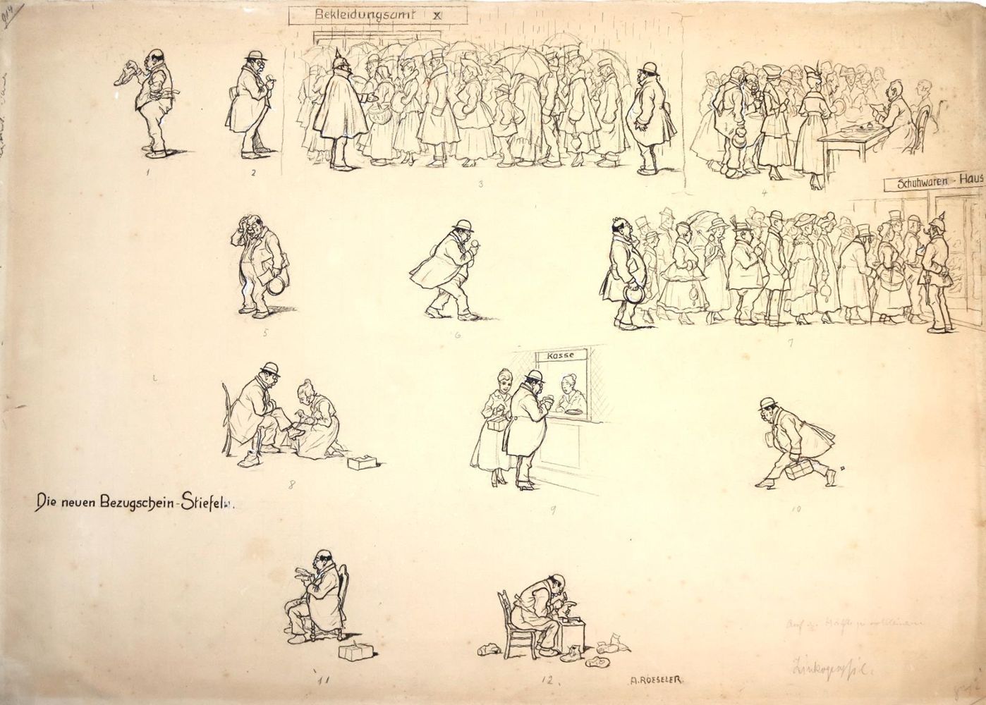 Große Abbildung Nr.7: 143-4030 Roeseler, August: (Künstlergraphik, Karikatur)