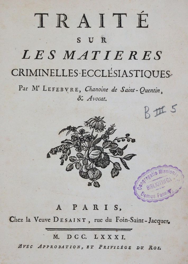 Große Abbildung Nr.1: 143-411 Lefebure,(P.Q.).: (Juridica und Kriminologie)