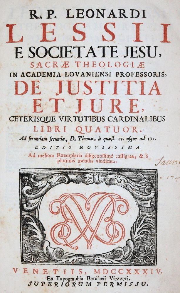 Große Abbildung Nr.1: 143-413 Lessius,L.: (Juridica und Kriminologie)