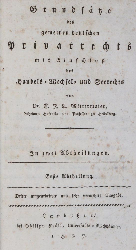 Große Abbildung Nr.1: 143-414 Mittermaier,C.J.A.: (Juridica und Kriminologie)