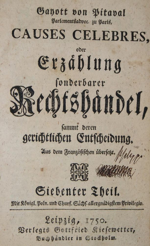 Große Abbildung Nr.1: 143-423 Pitaval.: (Juridica und Kriminologie)